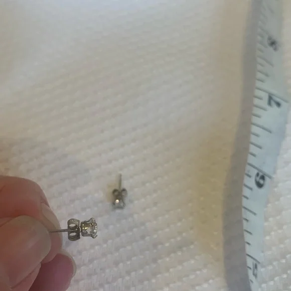 White Sapphire in Sterling Silver Simple 2mm Stud Earrings